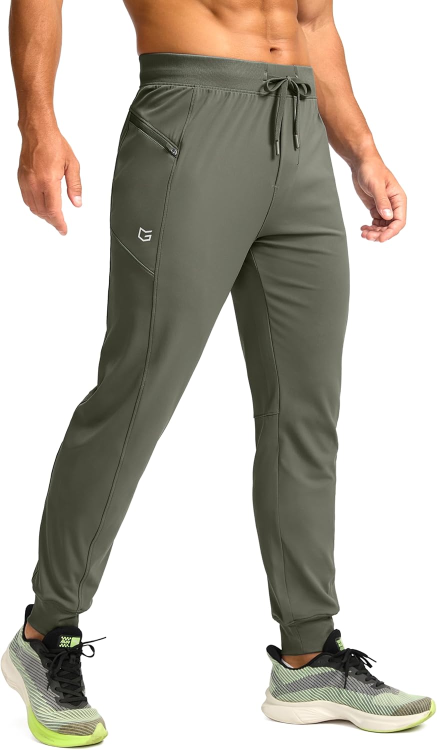 G Gradual Men's Joggers with Zipper Pockets Stretch Tapered Sweatpants Athletic Pants for Men Workout Running Gym