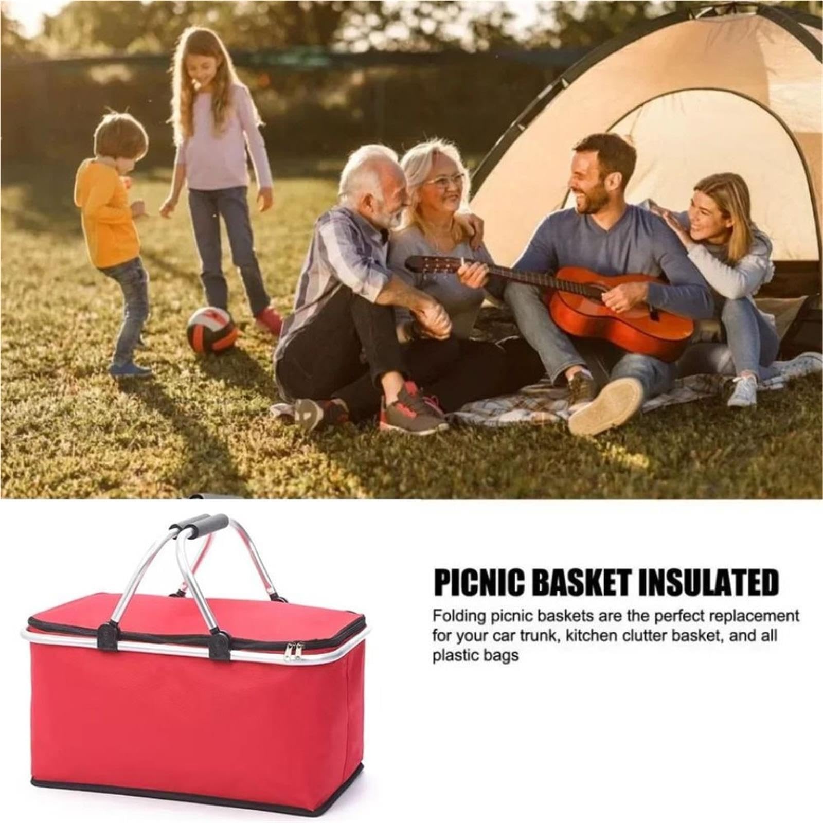 Cesta Picnic Bolsa de Picnic más Fresca con Aislamiento 30 litros