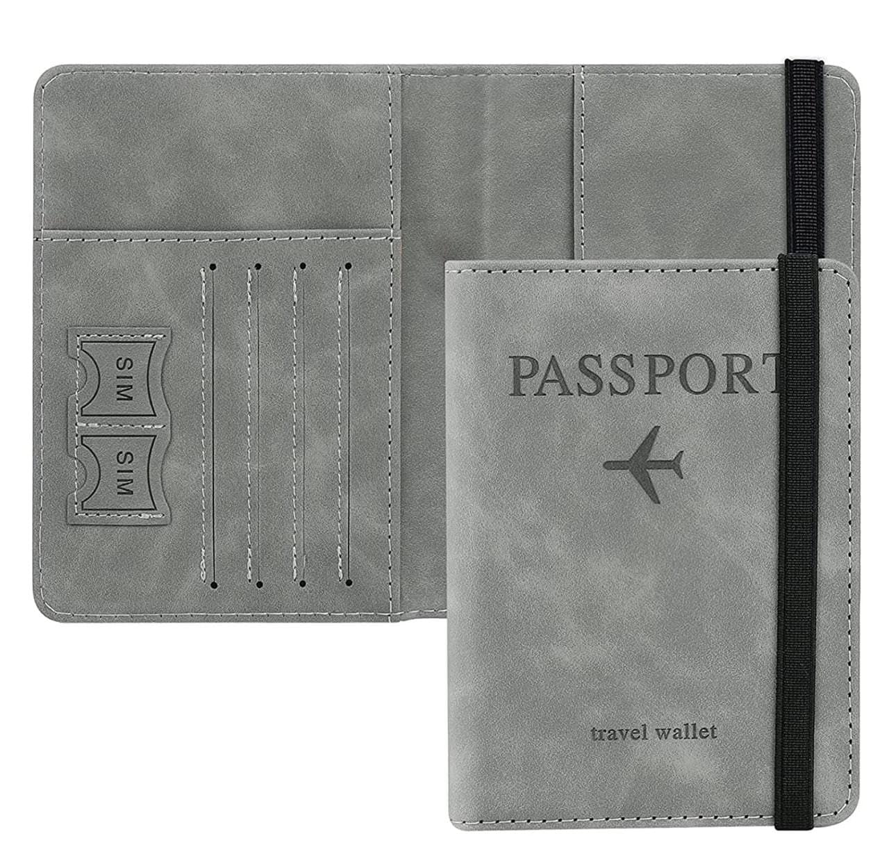 Holiday Passport Holder Travel Wallet with RFID Blocking, PU Leather-image-12