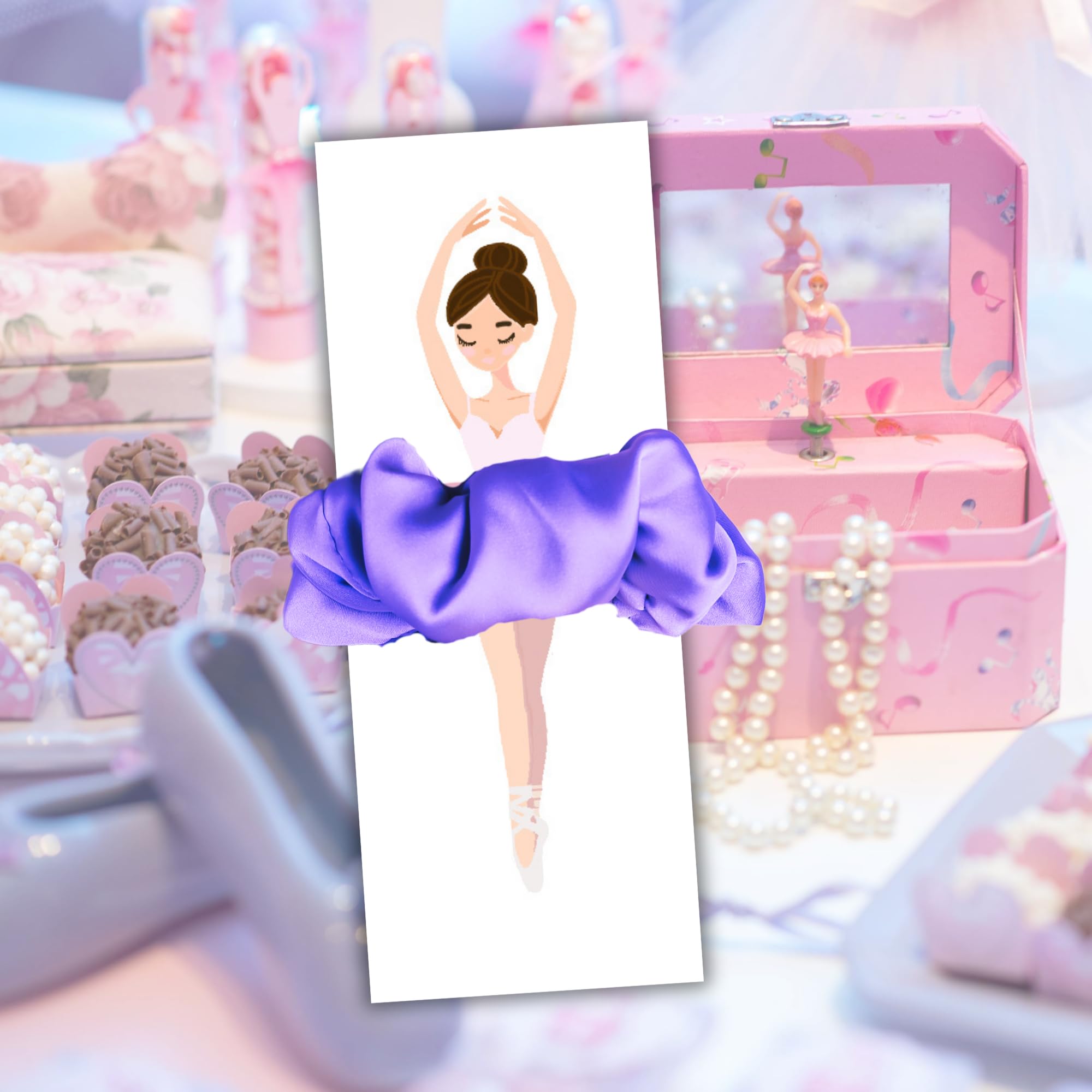 Ballerina Scrunchie Card Holder for Favors Girls | 24 pk 2.125x5.5