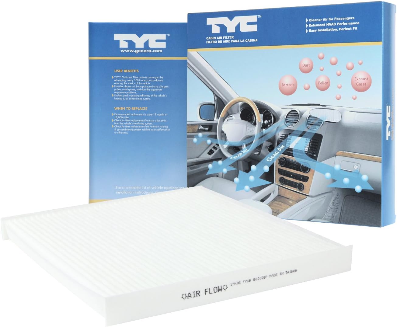 TYC 800006P Toyota Replacement Cabin Air Filter