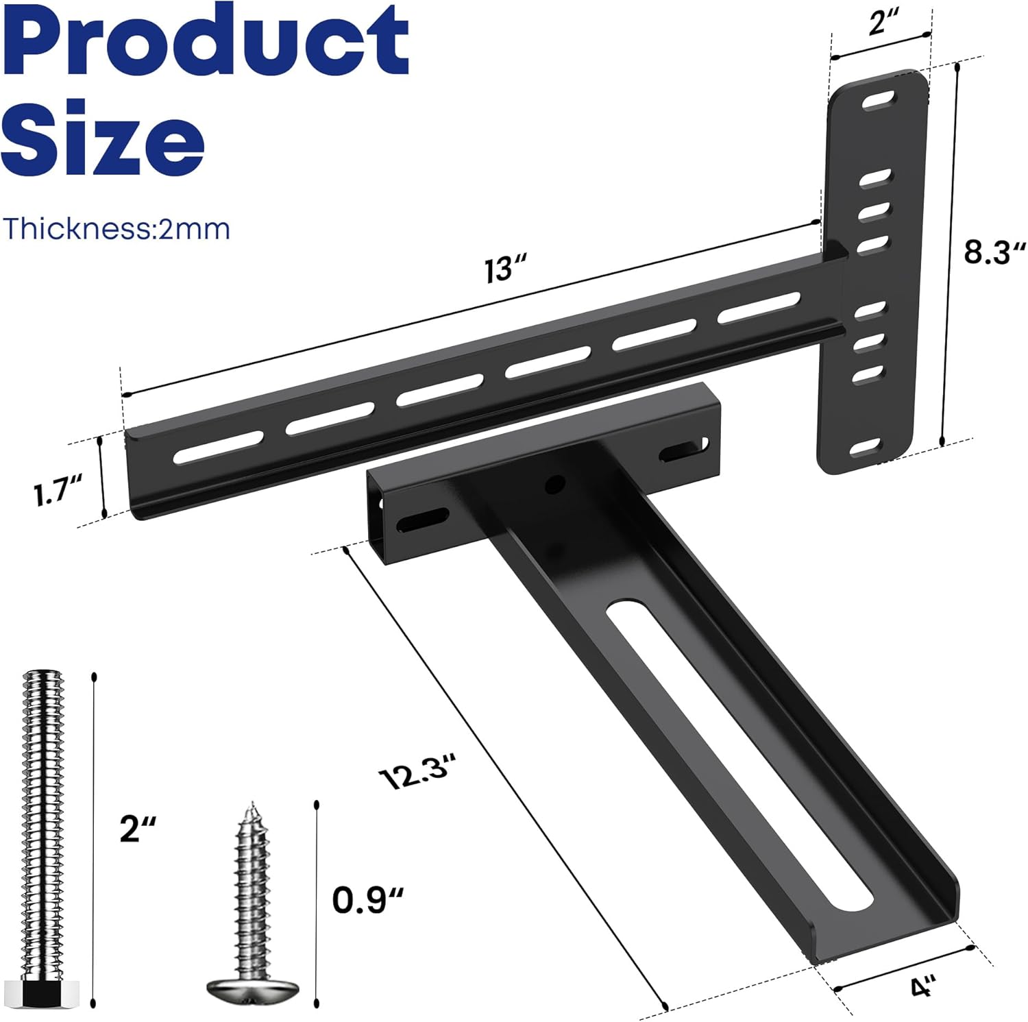 2 Pack Headboard Brackets for Adjustable Metal Beds Headboard & Footboard Extension Kit Fit for Twin Queen King Size Beds
