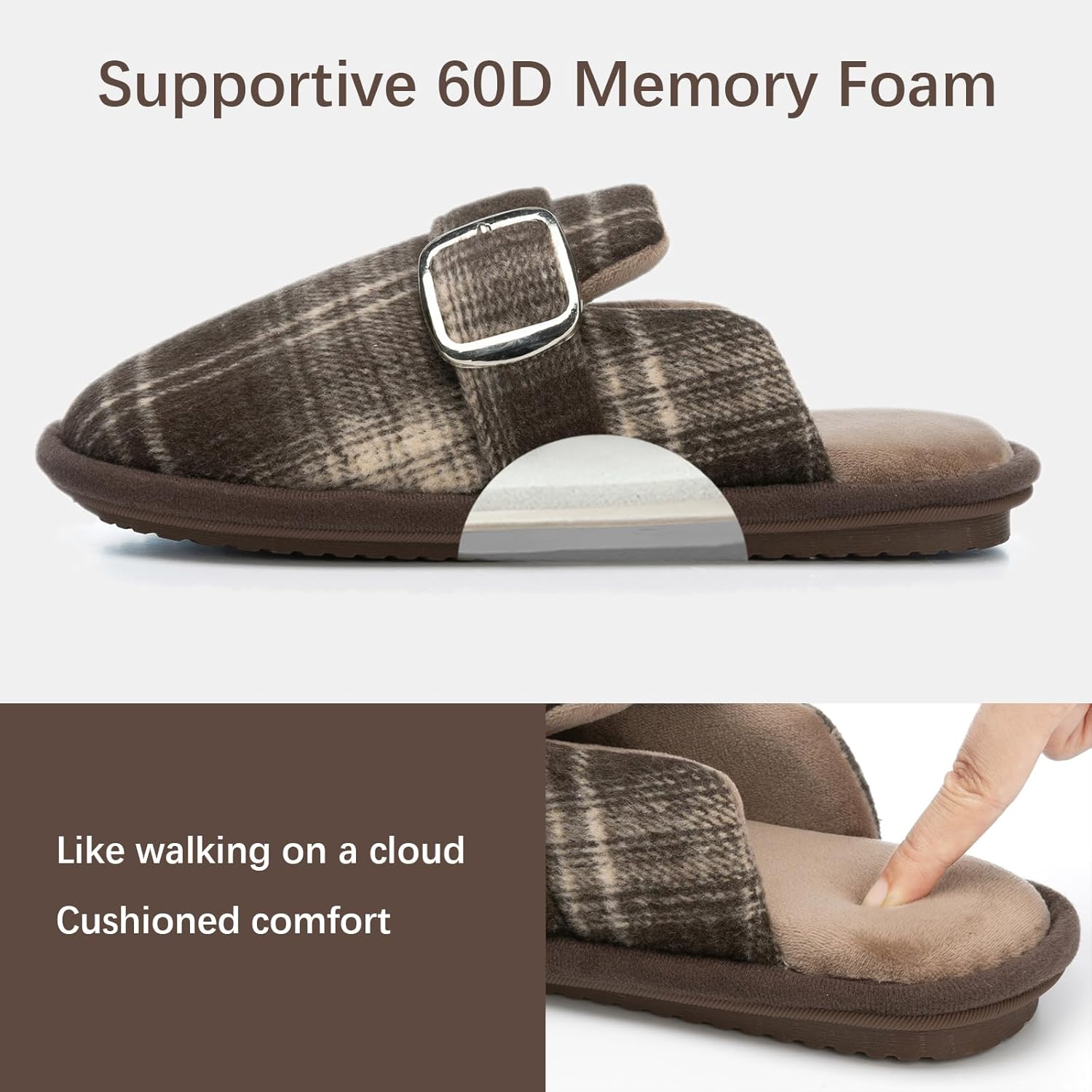 Fuzzy Slippers for Women with Memory Foam Warm Winter Suede House Slippers Shoes Indoor Outdoor Gifts For Women Faux Fur Anti-Skid - Image 4