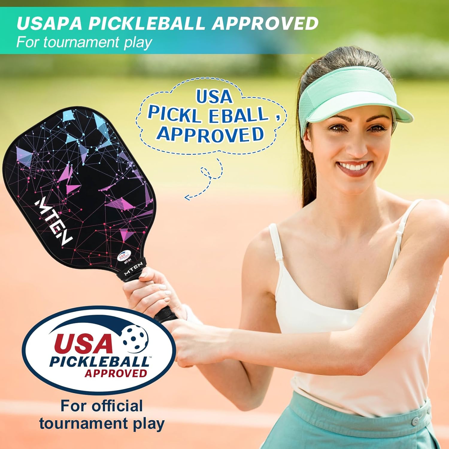 Pickleball Paddles, USAPA Approved Pickleball Paddles Set, Fiberglass