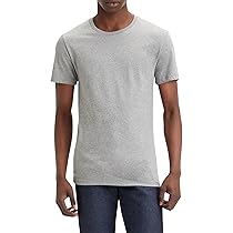 Levi’s Slim 2-pack Crewneck Tee, T-shirt Uomo, White,  Med Heather Grey, M