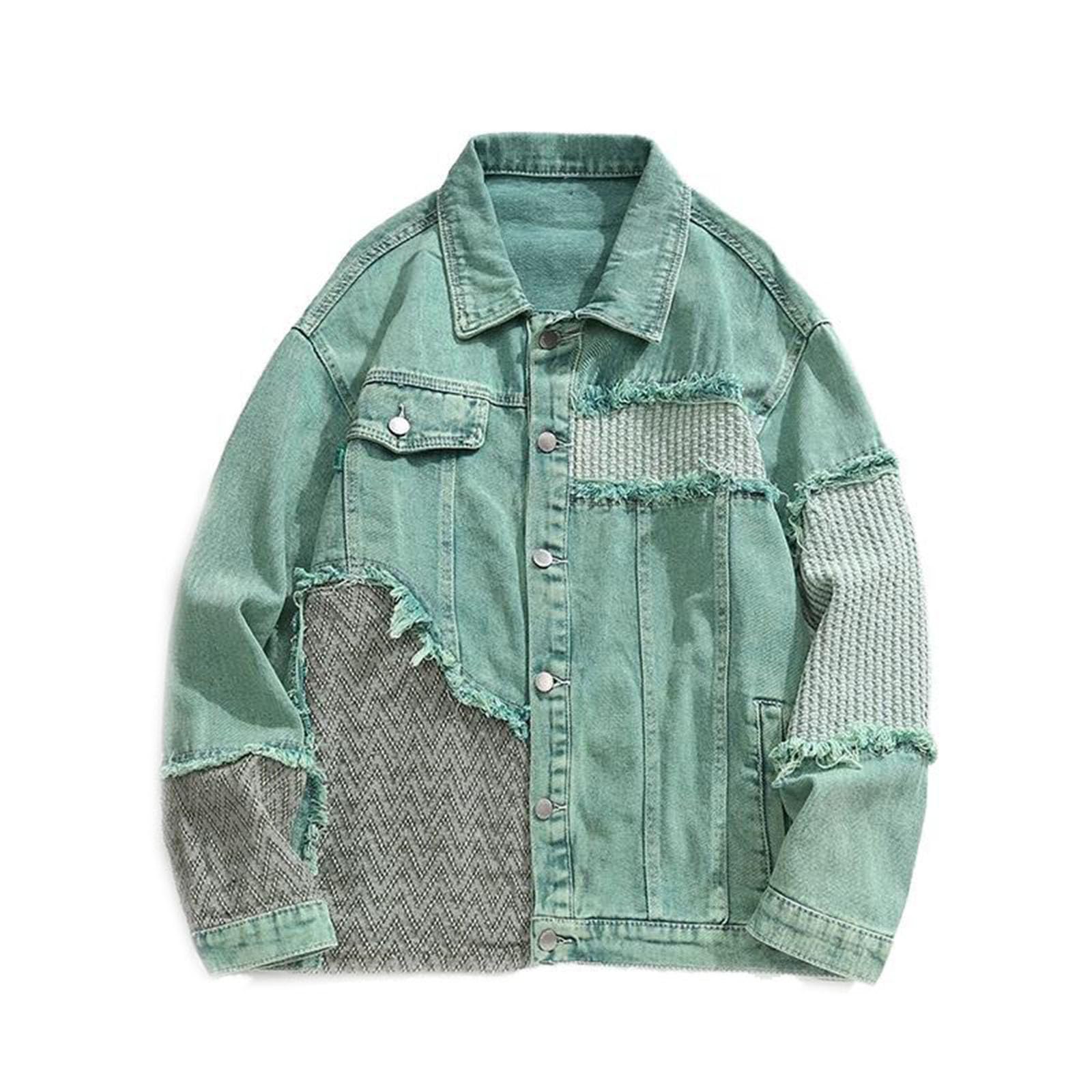Veste en denim homme patchwork originale pour affirmer votre style - 8