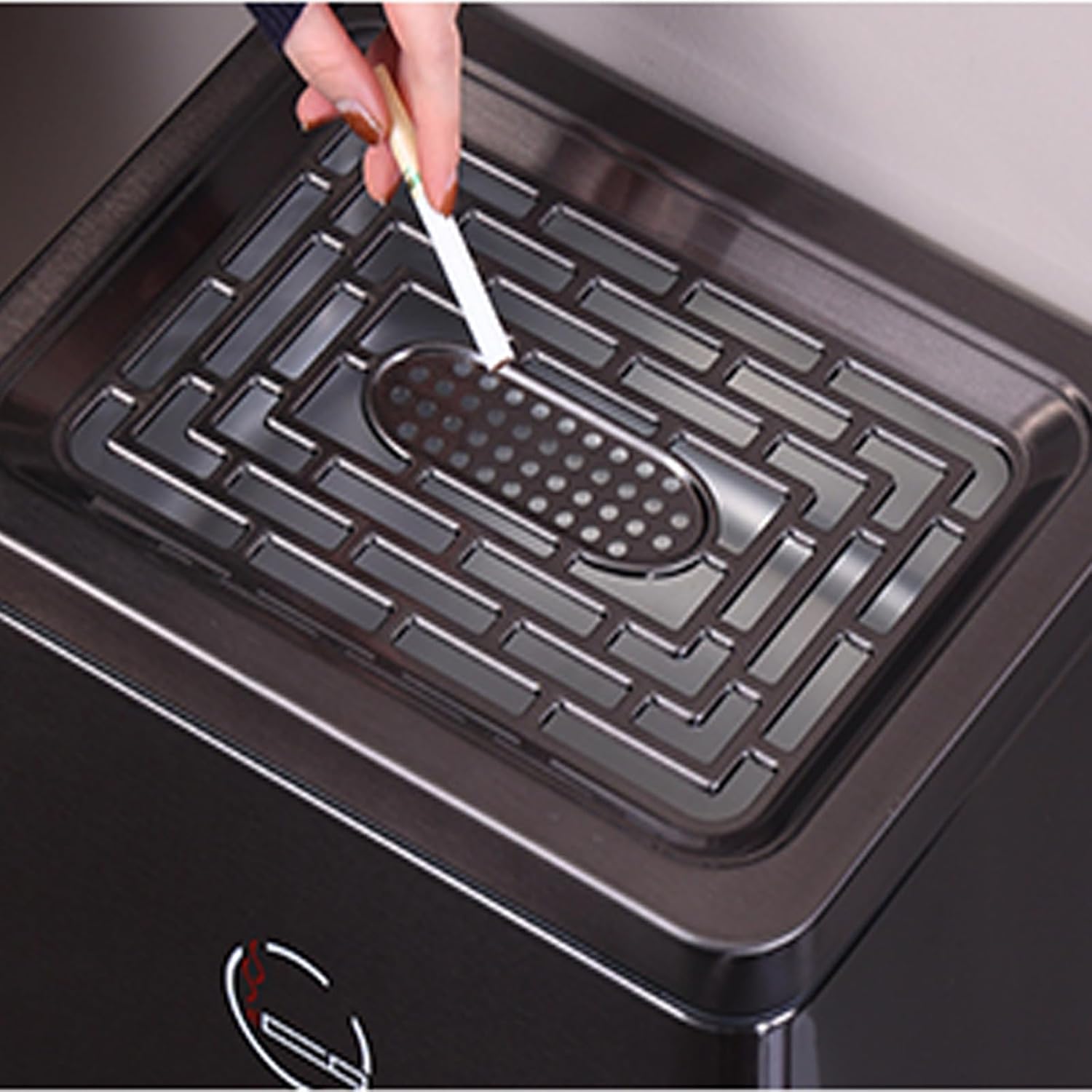 Standing Ashtray, Ashtrays for Outside Patio Stainless Steel, Cigarette Disposal Outdoor, Vertical Ashtray, Commercial Garbage Can for Outside Patio Garage(Black,64cm/26in)