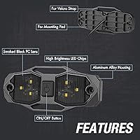 Vista 9 de ACEC SHOP Luz de Cúpula UTV de 12V Universal Montaje en Barra Antivuelco Luz LED de Cúpula UTV Luz Interior Utilidad Jaula Antivuelco Barra de Luz