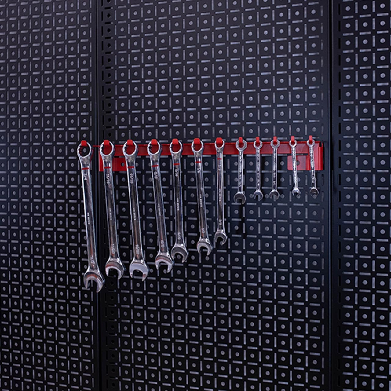OmniWall Single Set Wrench Organizer Metal Pegboard Organization System - Orange