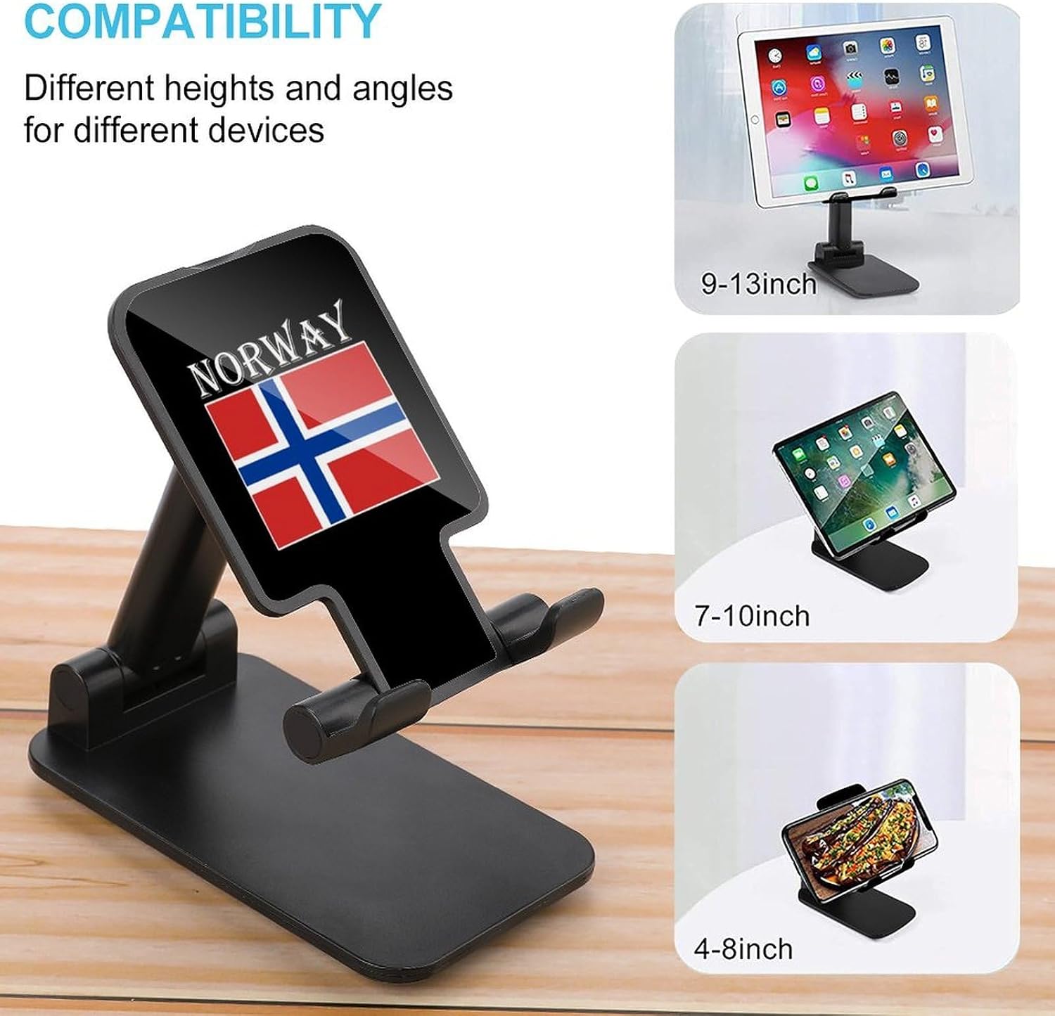 Norway Flag Folding Cell Phone Stand for Desk image 3