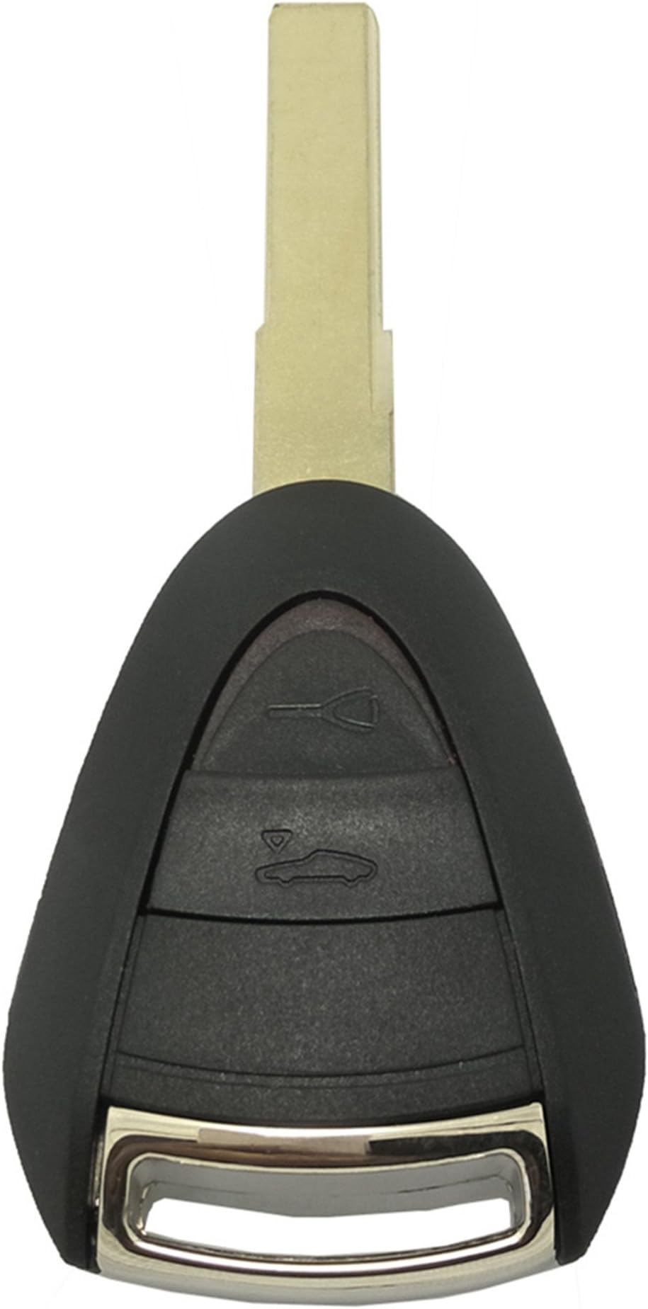 Replacement Key Fob Cover Fit for Porsche 911 Cayman Boxster Carrera GT Keyless Entry Remote 2 Buttons with Uncut Blade Blank (Black)