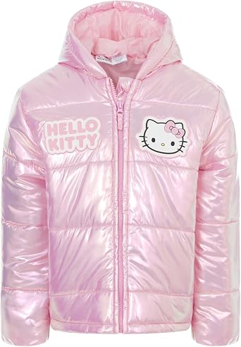 Hello Kitty Girls Hooded Puffer Coat Little Kid to Big Kid