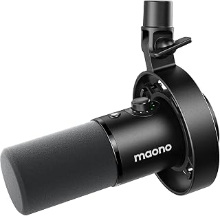 MAONO Dynamic Microphone-XLR USB Podcast Recording Mic: for Vocal Recording, Content Creation, Home Studio, Voiceover, with 192kHz/24bit, Noise Reduction, Mic Gain, Monitoring, Mute (PD300X) Black - Amazon product rated Grade A