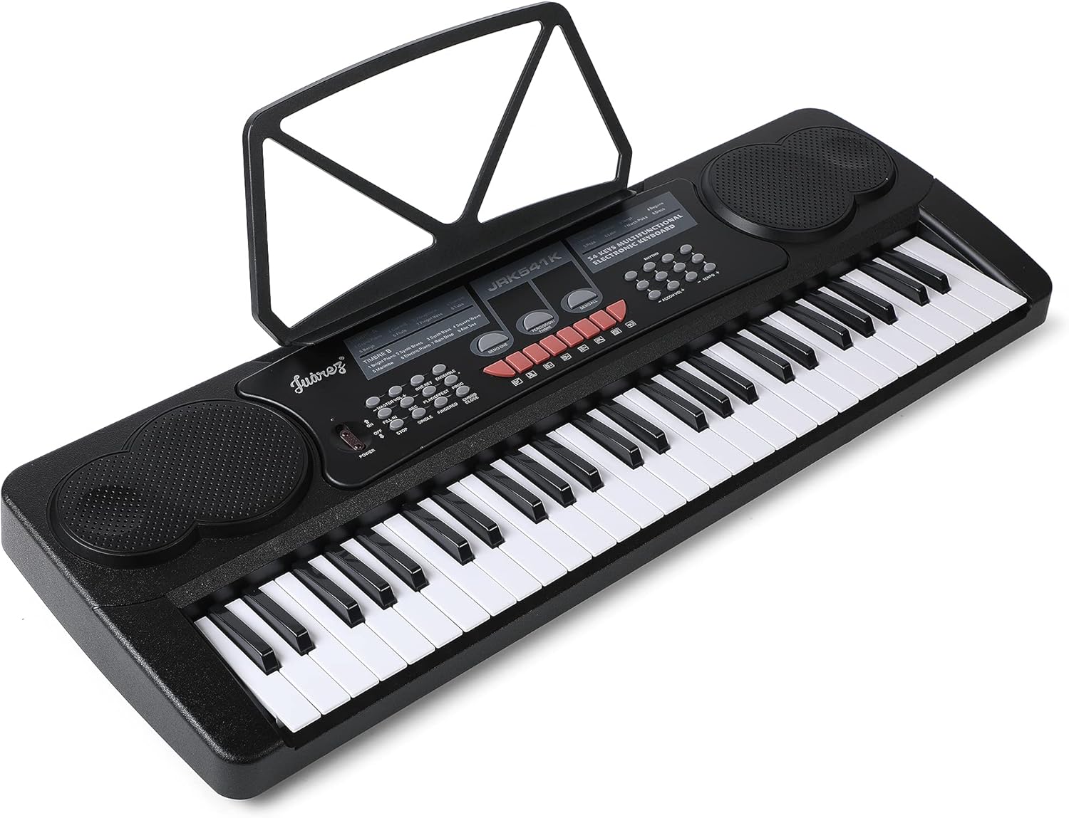 JUAREZ Octavé JRK541 54-Key Portable Electronic Keyboard with LED Digital Display | Adapter | Key Note Stickers | Microphone | Music Sheet Stand | 100 Rhythms | 100 Timbres | 8 Demos | 8 Percussions