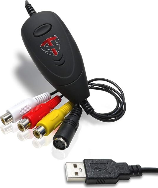 TechSide Video Grabber Vhs Analog Digital Nowa wersja 2024 | Windows 11+ Nowe oprogramowanie | Przechwytywanie Vhs konwertera USB 2.0| Konwertuj stare kasety wideo do formatu MPEG