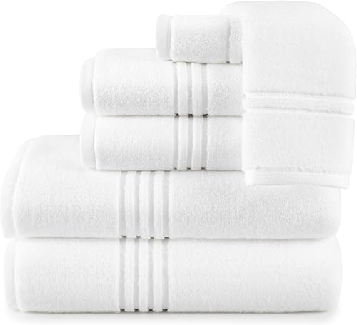 Miniatura 6 de Peacock Alley Chelsea - Toallas de lujo con tecnología Zero Twist, 100% algodón de fibra larga, esponjosas, ligeras, juego de 12 piezas, color marfil