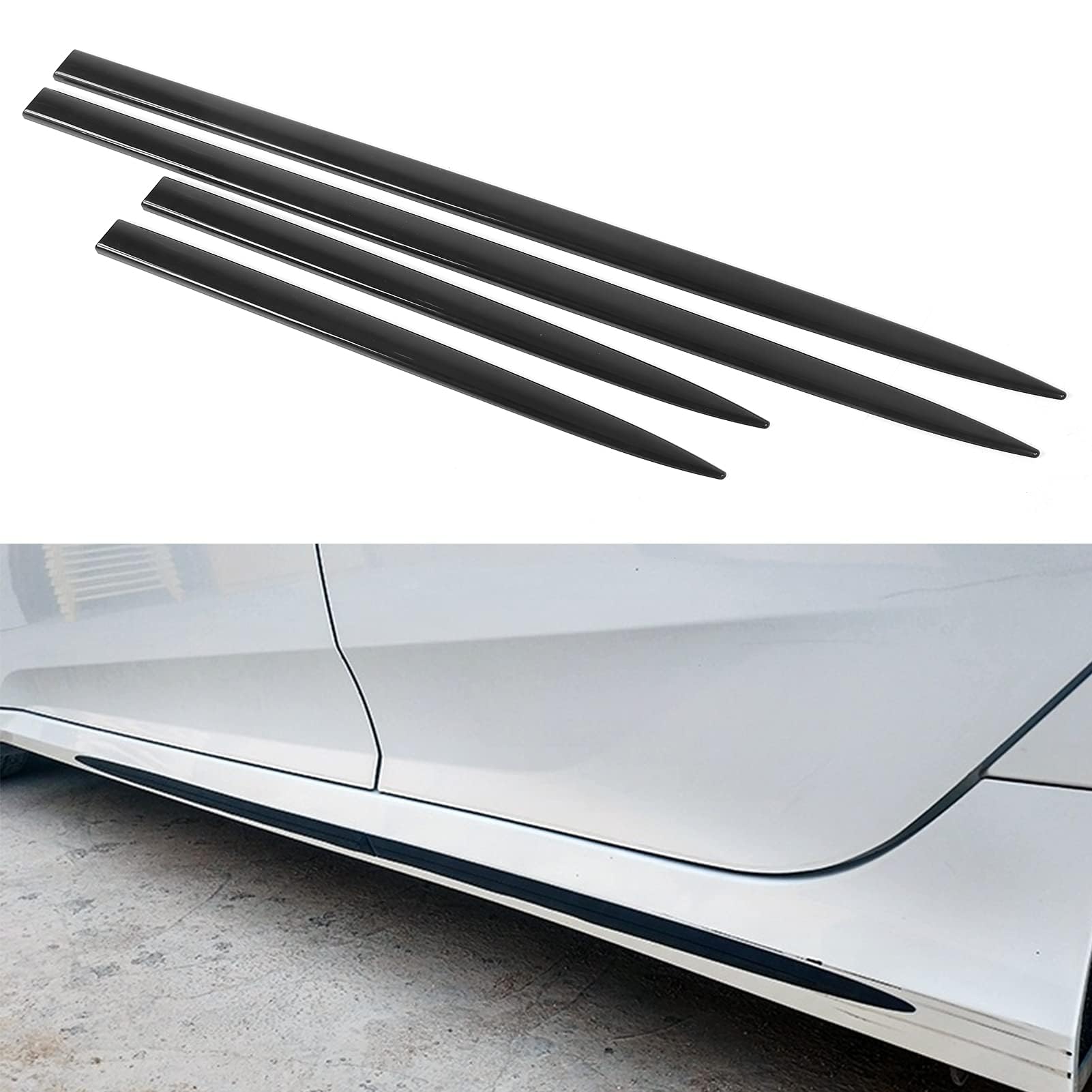4 Pezzi Modanature Laterali Portiera Paracolpi per Fiat Grande Panda Benziner/Hybrid/Elektro ab 2025, Strisce Protettive Auto, Protezione AntiGraffio e Urti per Parcheggio, Design Sportivo
