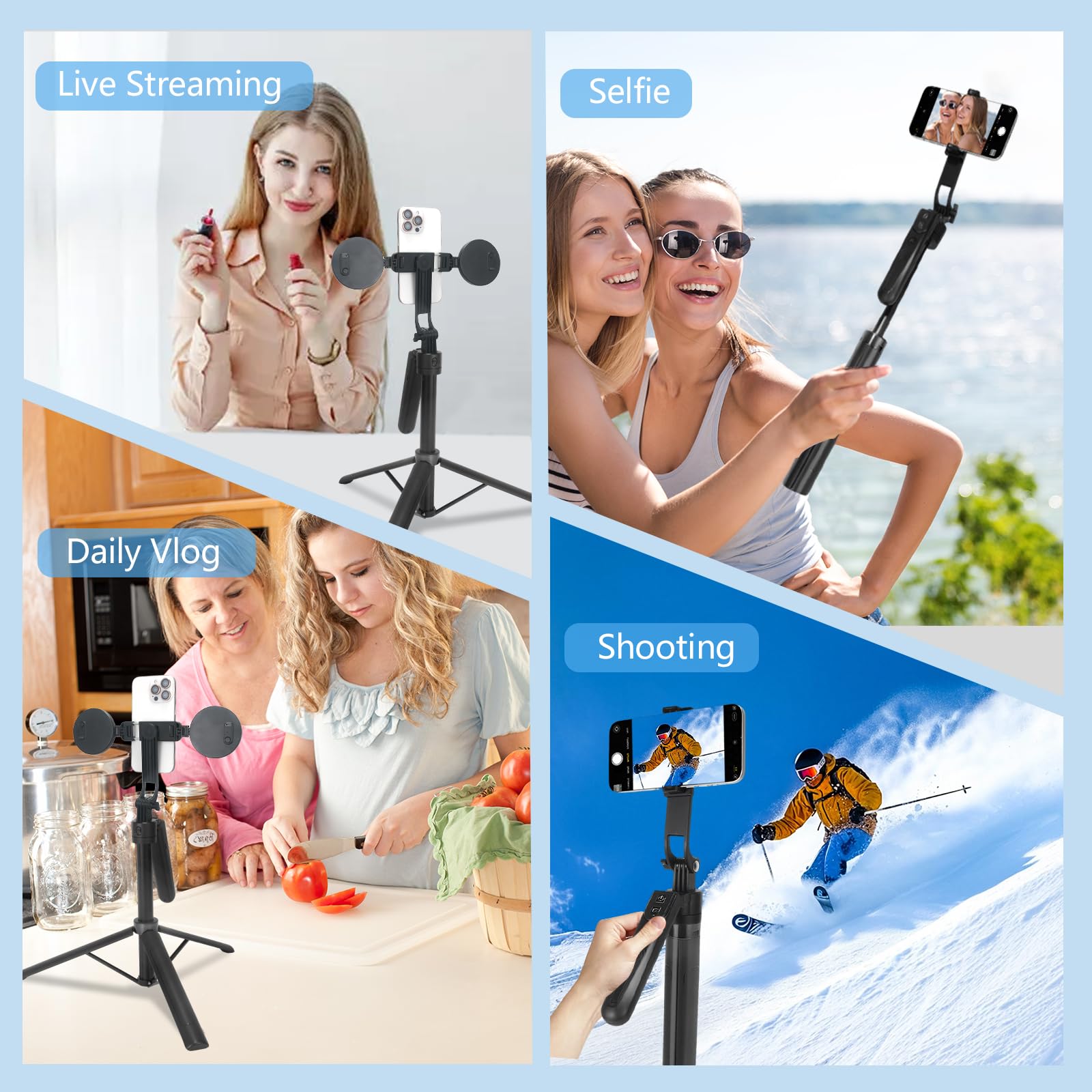 Trípode para selfie con anillo de luz, control remoto Bluetooth, soporte para teléfono para fotografía, vlogging, transmisión en vivo