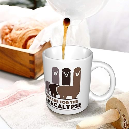 Miniatura 4 de Taza de alpaca Prepare For The Alpacalypse de cerámica e impresión de arte en ambos lados, regalo de 11 oz taza de café novedosa