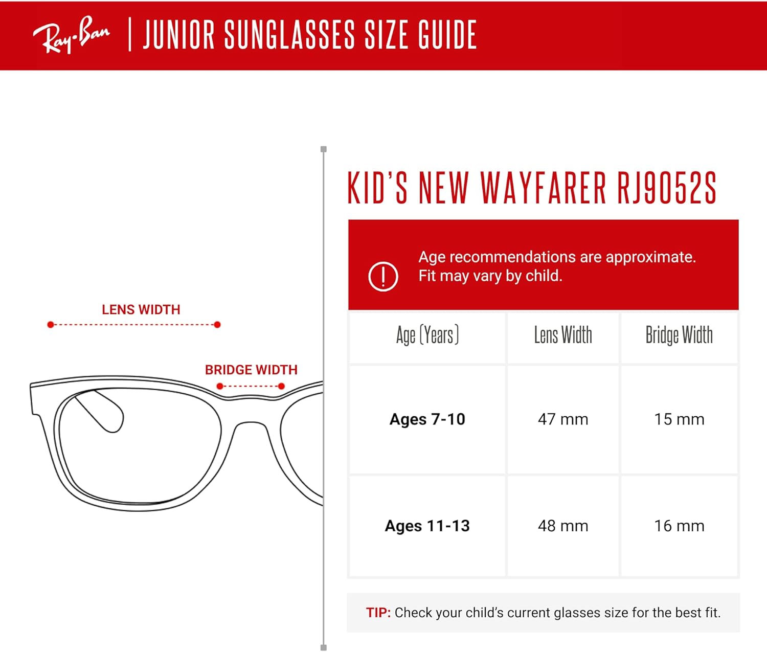 Ray-Ban Junior XS Kids' New Wayfarer RJ9052S Square Sunglasses for SMALL Boys and Girls +BUNDLE with ACCESSORY EYEWEAR KIT