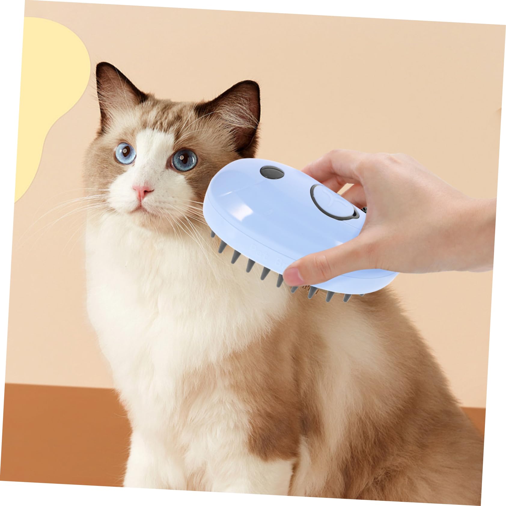 Mipcase 3pièces Brosse à Vapeur Multifonctionnelle Pour Animaux Brosse De Bain Électrique Pour Chat Et Chien Démêlant Et Masseur Avec Auto-nettoyage Pour Types De Poils