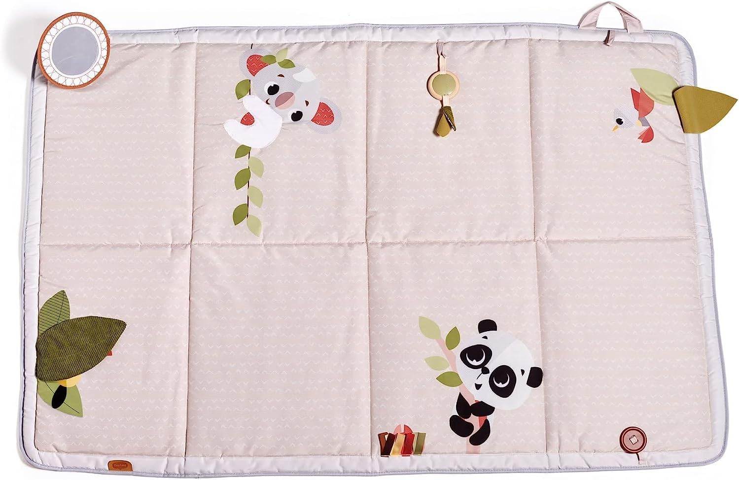 Super Mat, Foldable Baby Play Mat, 0+ Months, Extra Large (150 x 100cm), 6 Activities, Tummy Time Mirror, Wooden Rattle, Crinkly Toy, 12 Milestone Cards, Boho Chic