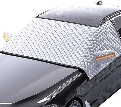 Windscreen Cover for Smart #5 Brabus 2025+, Waterproof Windproof Thickened Windshield Cover with Side Mirror Covers Reflective Strips,S&Size