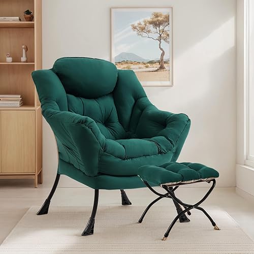 Silla Lazy con otomana, silla decorativa grande y moderna con reposabrazos y reposapiés, sillón de lectura con otomana, sofá de ocio para sala de