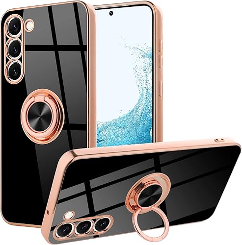 MOWIME Funda diseñada para Samsung Galaxy S23 Plus 5G, cubierta protectora delgada y flexible con soporte de anillo de teléfono incorporado con