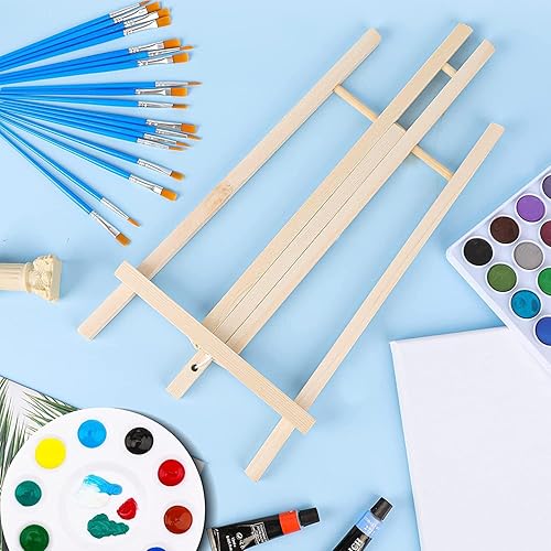 Miniatura 4 de AROIC Caballetes de madera, caballete para pintar lienzos, arte y manualidades. (11.8 pulgadas, paquete de 4), trípode, caballete de fiesta de