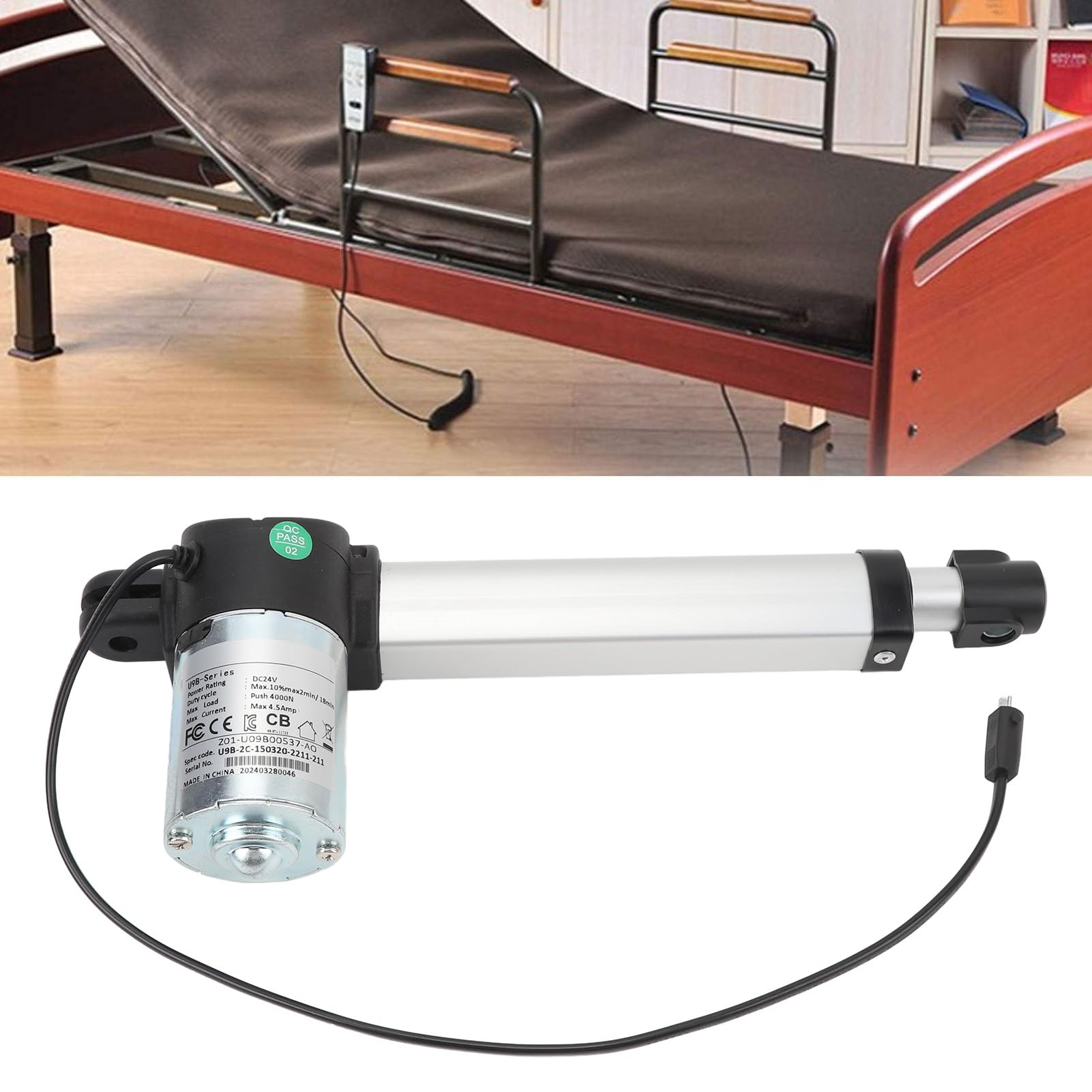 Attuatore Lineare Elettrico 24V 750N Corsa 100 Mm | Per Letti Medici, Ascensori E Telecamere – IP54 Silenzioso