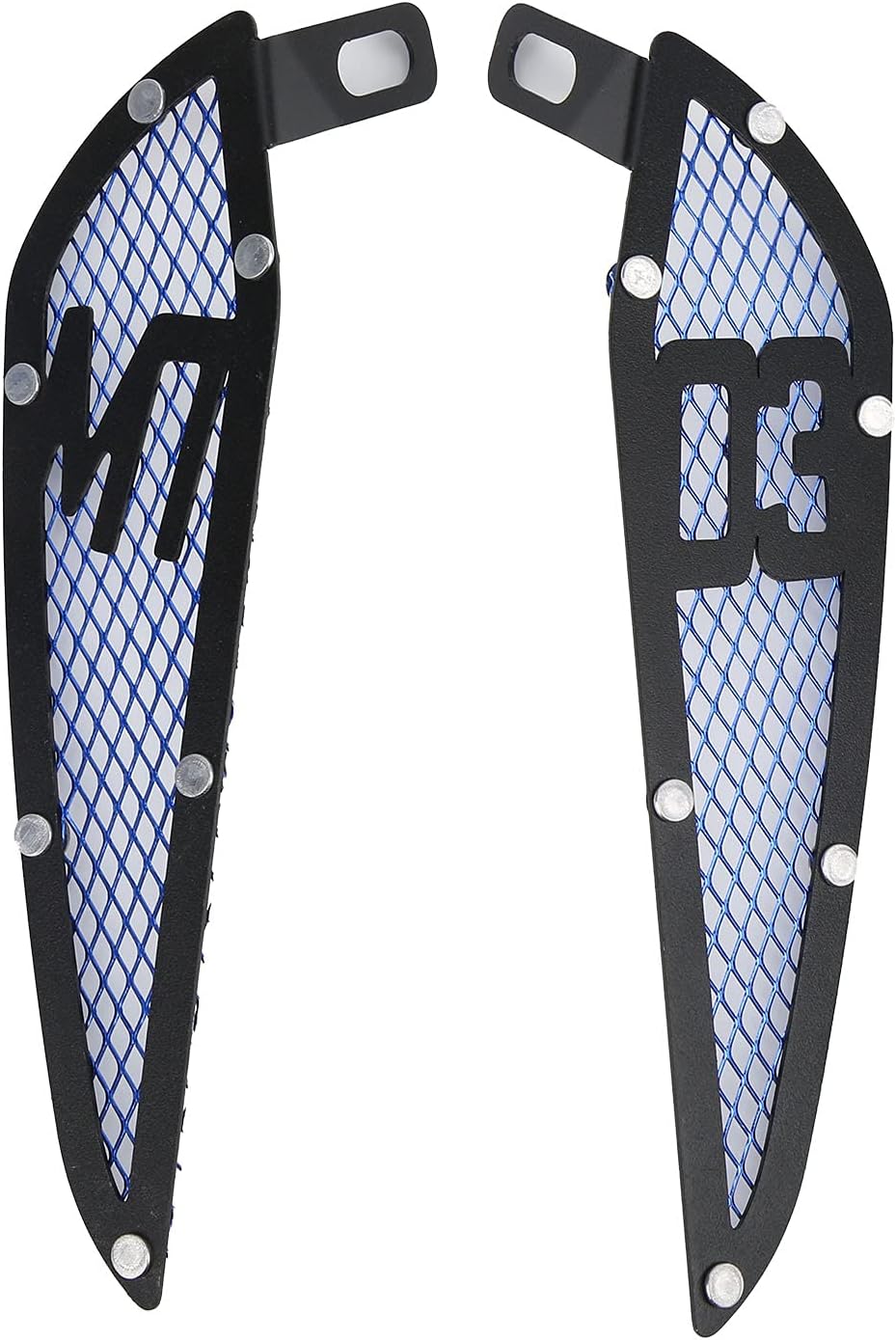 KIMISS 2PCS Motorcycle Fuel Air Intake Trim, Aluminum Gas Side Frame Trim Cover Replacement for MT03 2020‑2021(Blue)