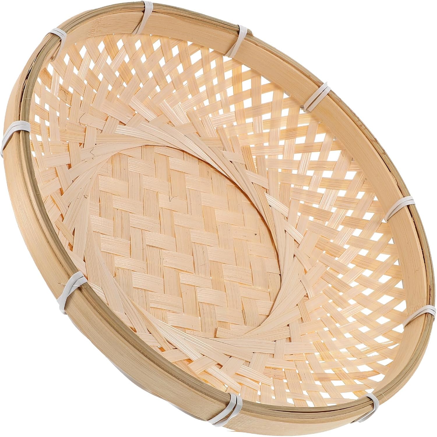 Bamboo Bread Serving Basket Large Capacity Woven Storage Tray