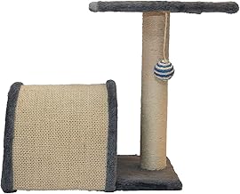 TresGatos Árbol Poste Rascador Gato 2 Pisos Fabricado España Juguete de Mascota Columna Sisal (Gris)