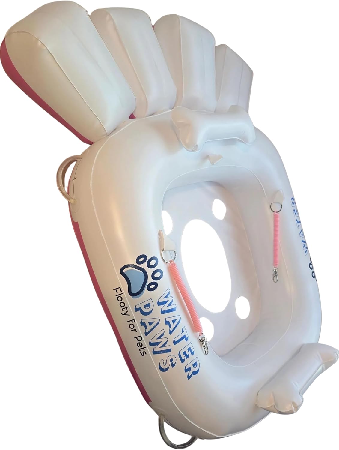 WaterPawsFloaty: a New, Safer, Patented Paw‑Shaped Inflatable Float for Dogs - Designed for Secure, Splash‑Ready Fun in Pet‑Friendly Pools, Beaches, and Lakes. (White/Pink, Small Dog Size) image 2