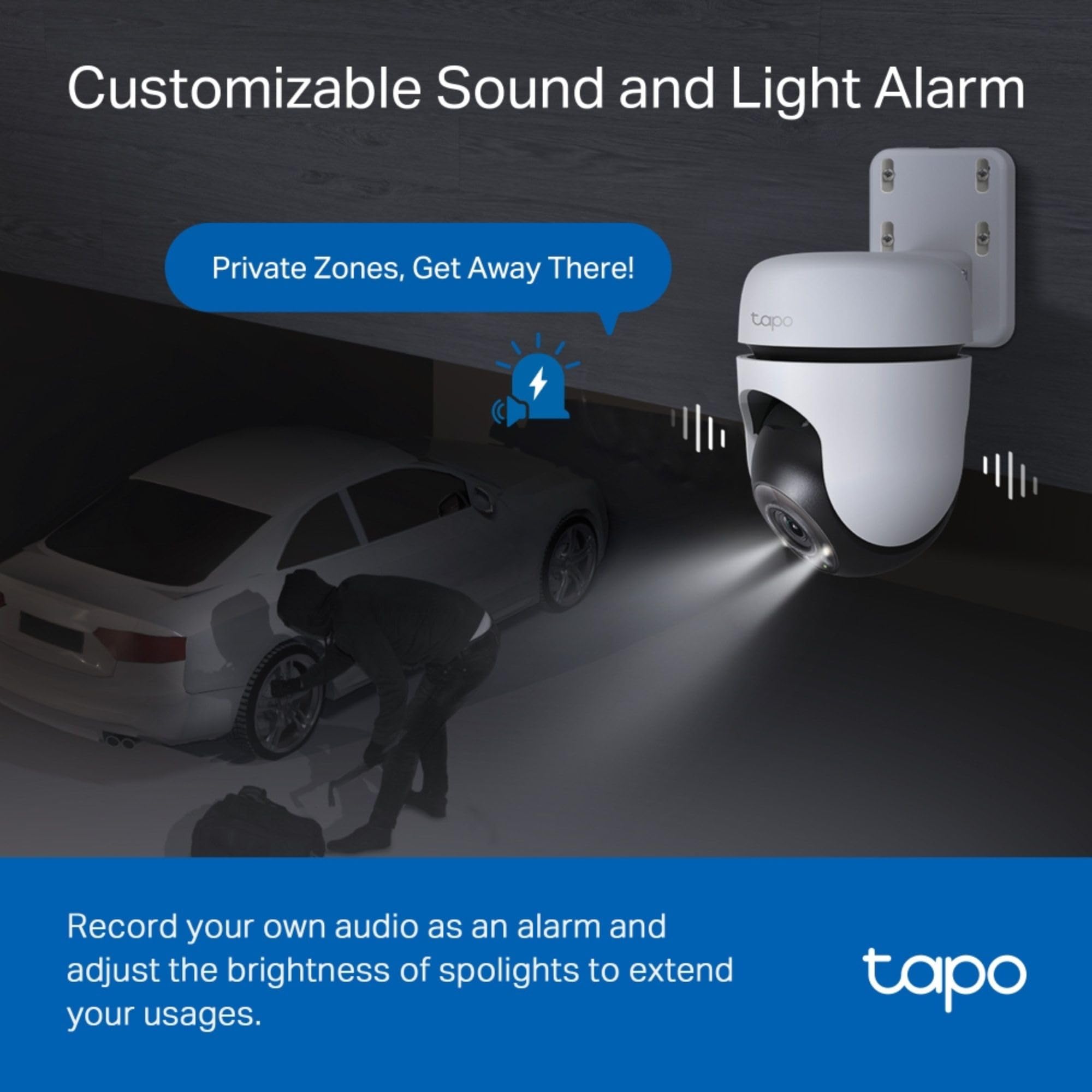 Tapo TC41 - Cámara de Seguridad para Exteriores panorámica/inclinación 2K, cámara WiFi, detección Inteligente de Personas de 360°, Seguimiento de Movimiento, visión Nocturna a Todo Color, sin Tarifa