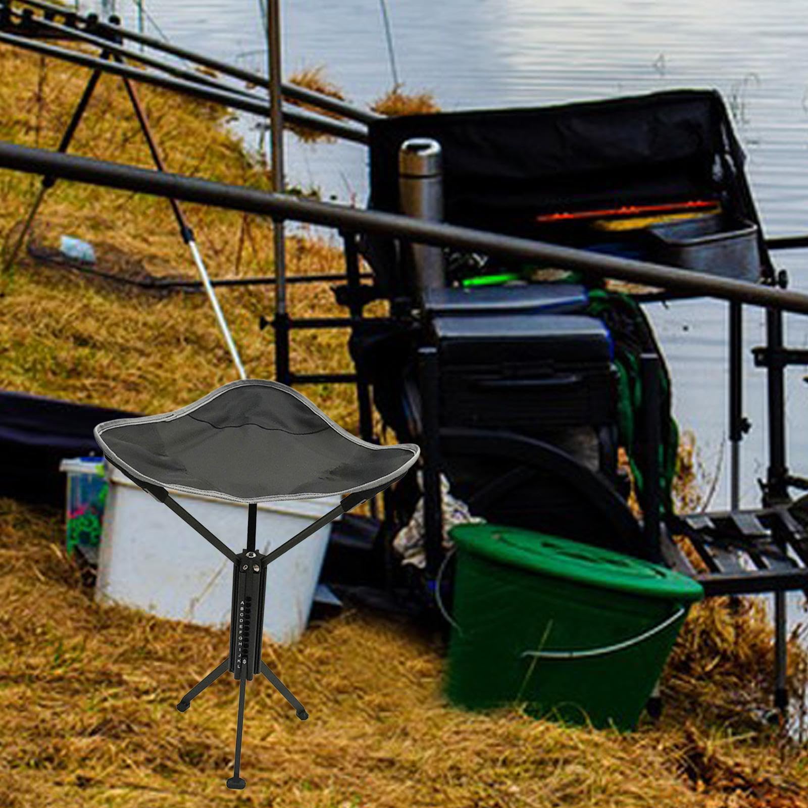 Sgabello da Campeggio Pieghevole, Piccola Sedia in Lega di Alluminio, Sgabello Pieghevole Portatile, treppiede da Pesca per concerti, Schizzi,