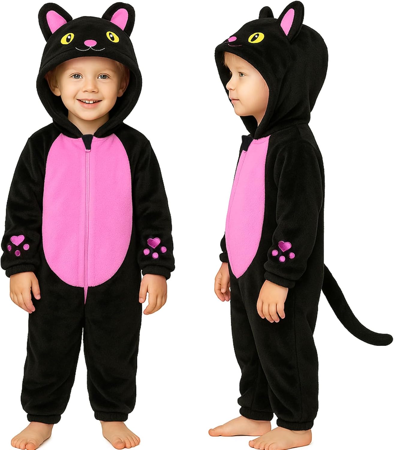 BEARAE Unisex Baby Animal Hooded Romper, Infant Toddler Onesie, Cute Animal Jumpsuit Outfit for Toddler 6-48 Months