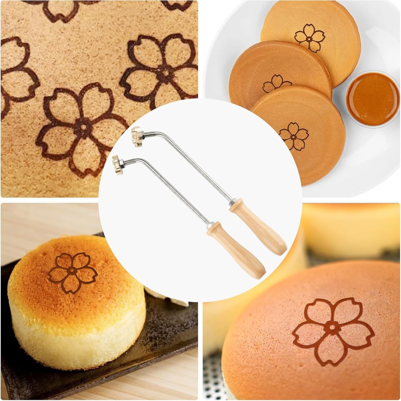 4035）和菓子の焼きごて　花　製菓用品コテ　焼き印 Amazon | 和菓子焼印 肉球焼きごて サクラ さくら 花びら 焼きコテ 直