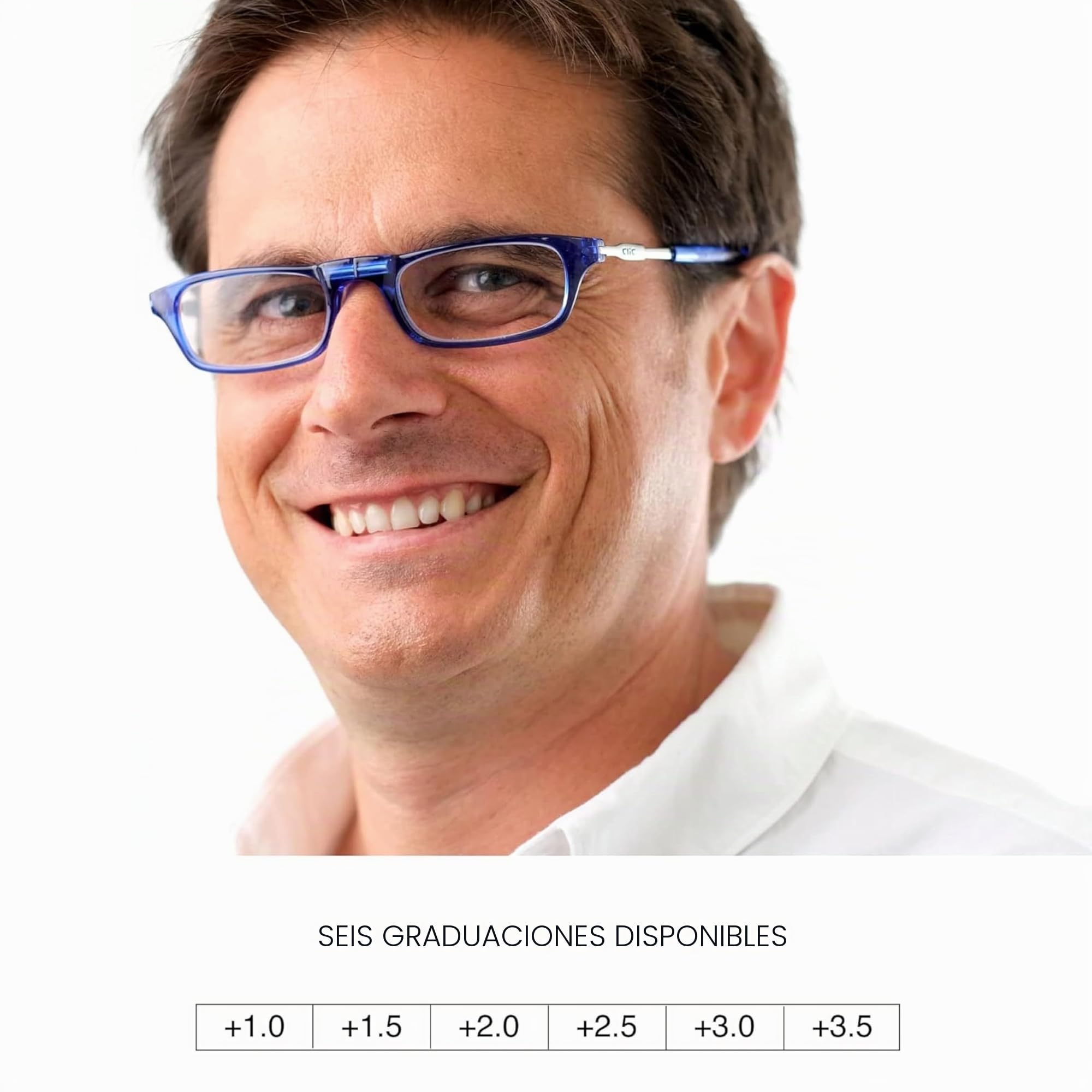 Clic Gafas de lectura Eyewear Classic | Gafas presbicia flexibles | Gafas con clip magnetico | Gafas lectura | Gafas lectura hombre y mujer