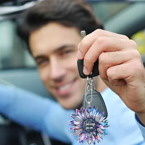 Miniatura 5 de Colgante de margarita azul-púrpura  Accesorios para colgar en el espejo del coche, mochila colgante de llave, decoración del hogar, adornos de