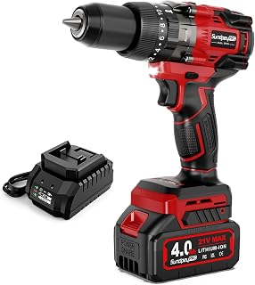 130Nm Cordless Drill - 21V Brushless Cordless Devicer, 4.0Ah Battery, 20+3 Torque Settings, 13 mm Mandrel, 2 Speed, Impact Drill for DIY