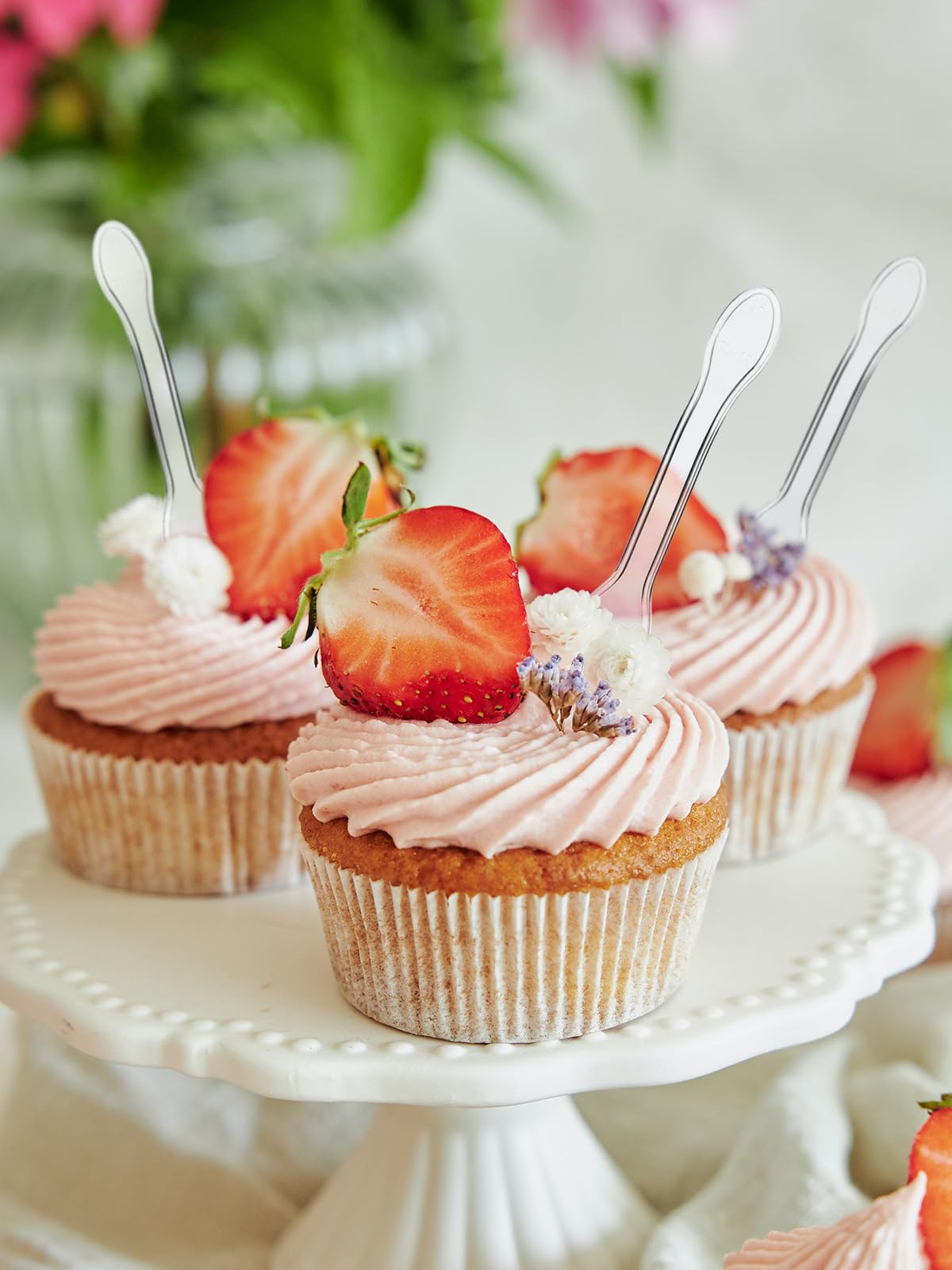 Petite Cuillère à Dessert Transparent Plastique Lavable | Couverts