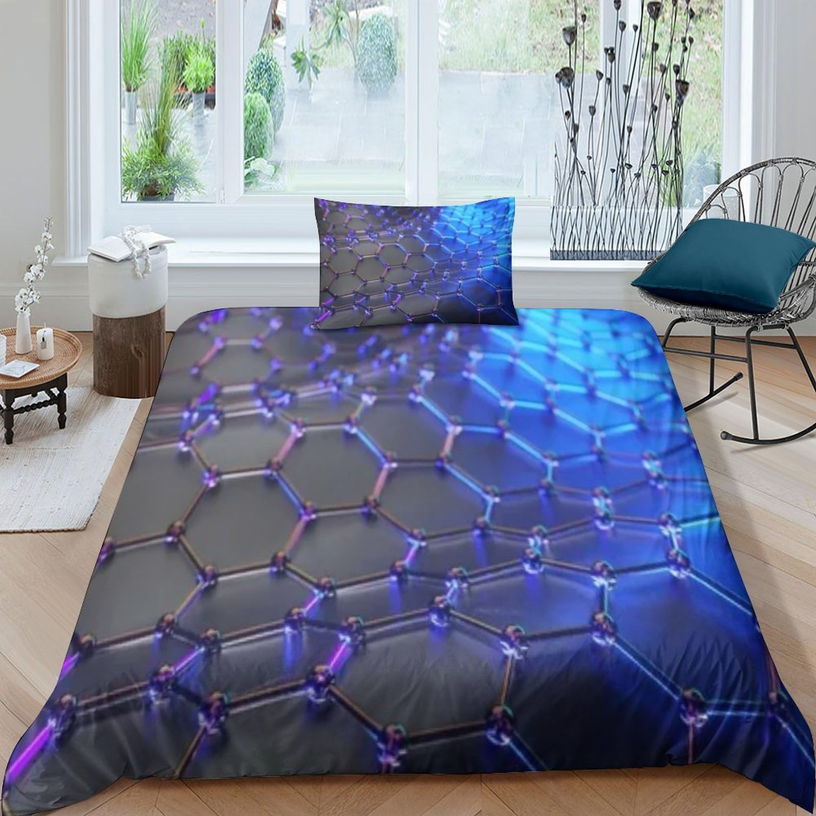Couette 3D géométrique Be Be ensemble de lit chaleureux et taie d'oreiller