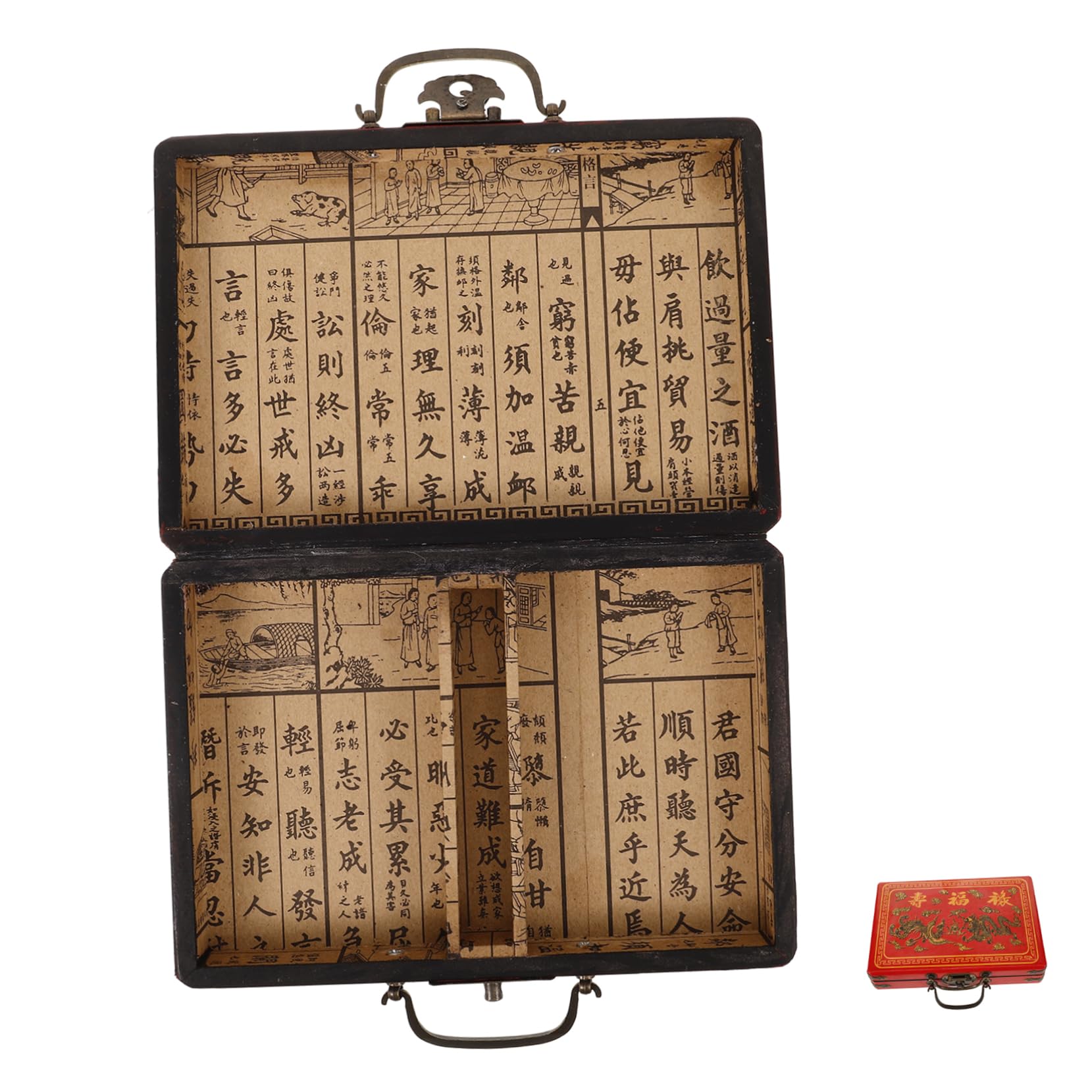 Boîte de rangement pour mahjong portable et grand conteneur à poignée vide