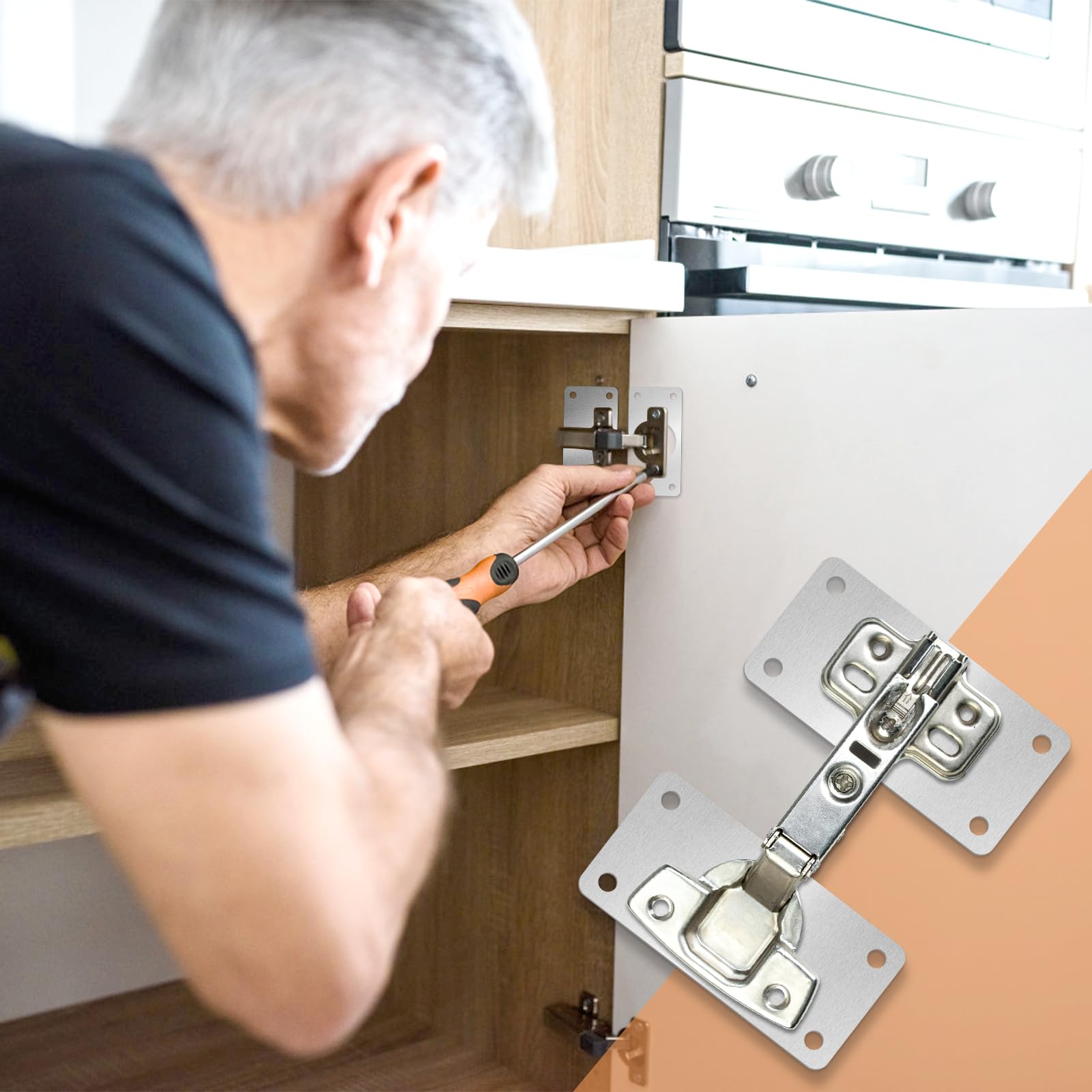 Kit Riparazione Cerniere Mobili - 10 Piastre Con 60 Viti, Per Ante Danneggiate - Foto 2