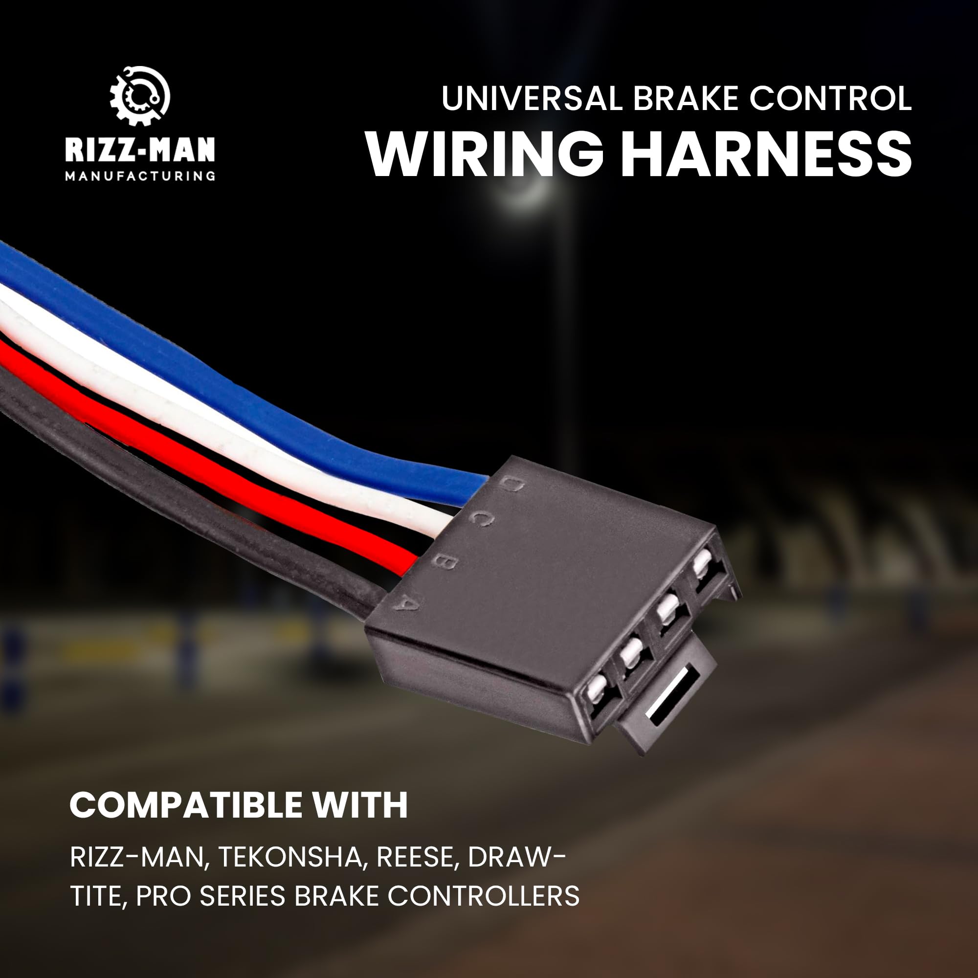 Rizz-Man Manufacturing 8506911 Brake Control Universal Pigtail Wiring Harness Fits Rizz-Man, Tekonsha, Reese, Draw-Tite,Pro Series, Brake Controllers