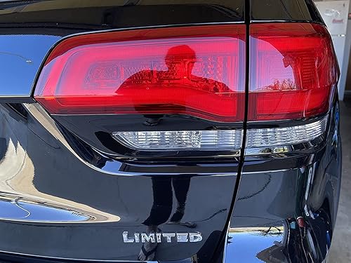 Miniatura 5 de Compatible con Jeep Grand Cherokee 2014-2021 - Kit de bisel de ajuste de luz trasera, color negro brillante