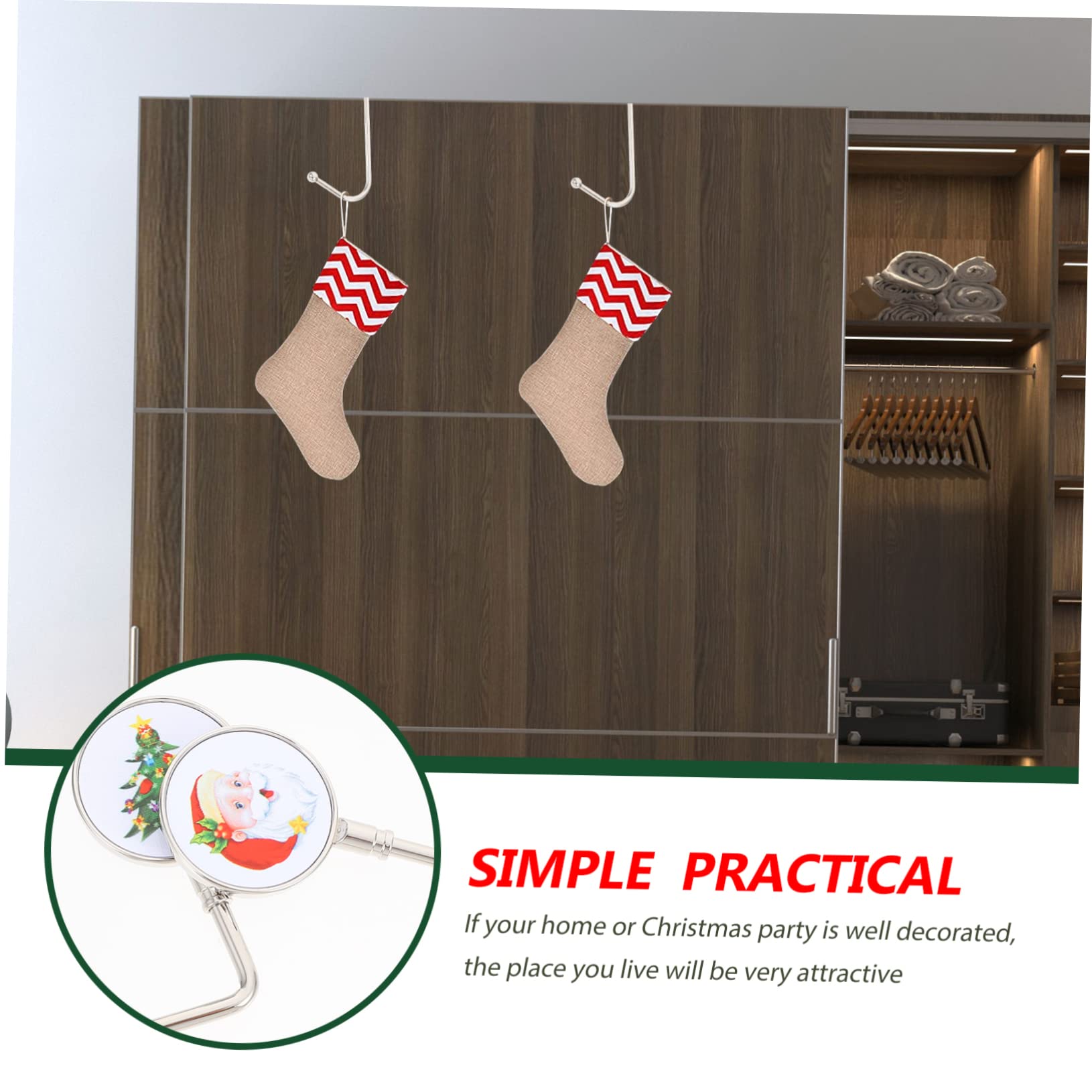 Zerodeko 3 Ensembles Crochet Pour De Noël Supports De De Cheminée De Noël Crochet De Chaussette De Noël De Cheminée Accroche Chaussette De Noel Accroche Decoration Noel 4 Pièces * 3