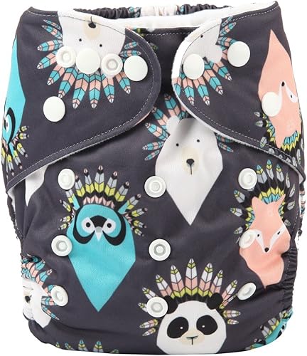 Pañal de bolsillo para bebé, reutilizable, lavable, de 8 a 36 libras (animales nativos americanos)